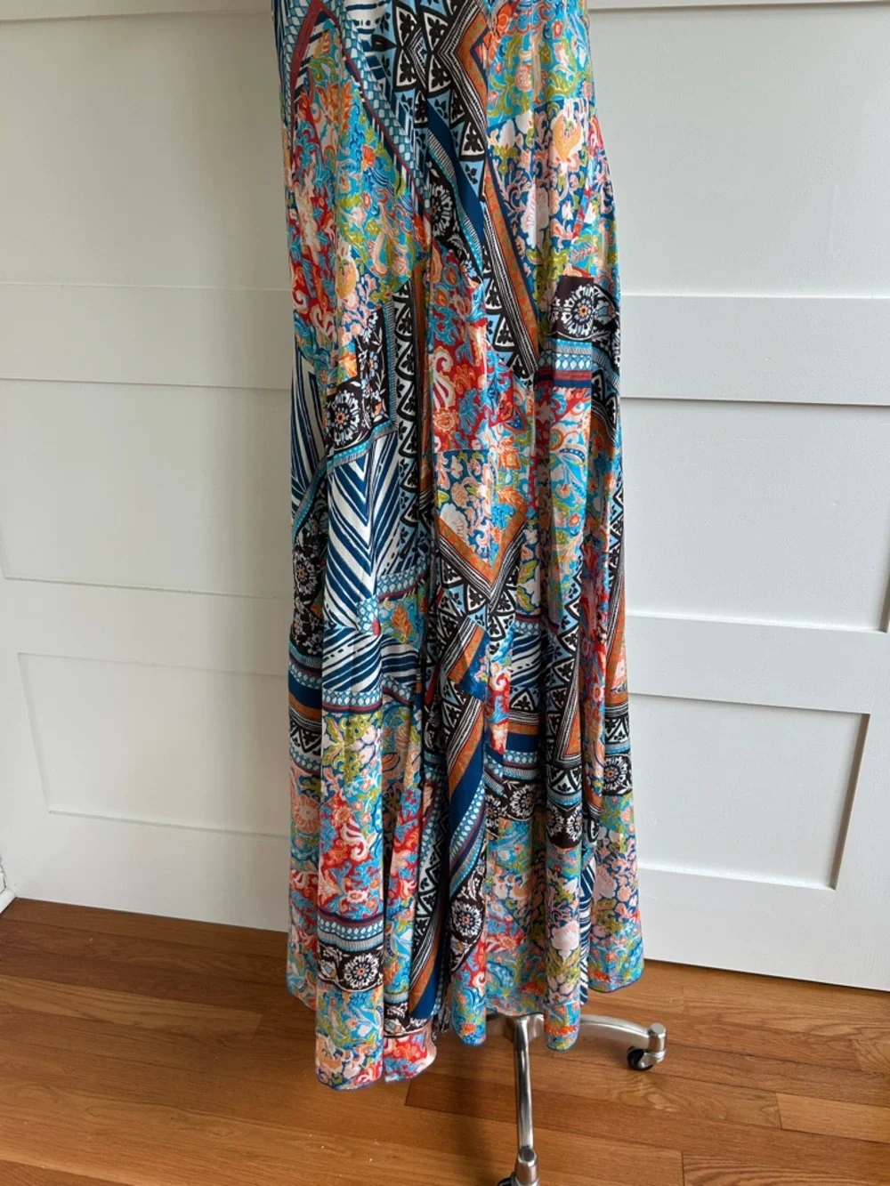 JOHNNY WAS- silk maxi patchwork dress - Picture 4 of 7